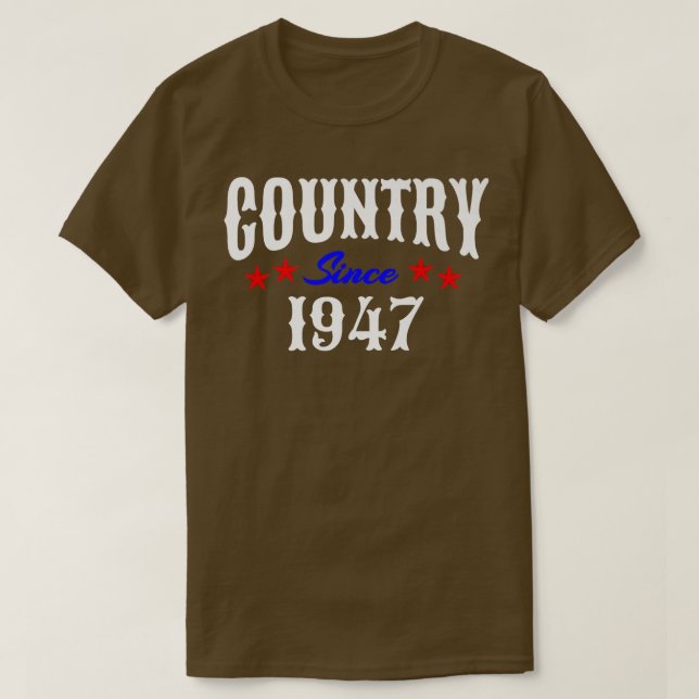 Camiseta Redneck 75 Year Old Nascer em 1947 Country Music 7 (Frente do Design)