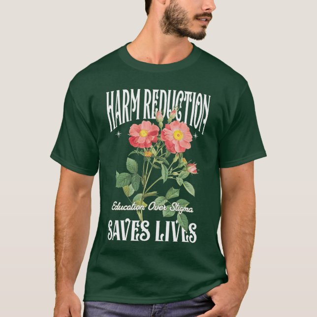 Camiseta Redução de Danos da Flor Retro Salva Vidas Overdos (Frente)