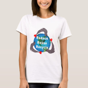 Camiseta Reduza o Reciclar de reutilização