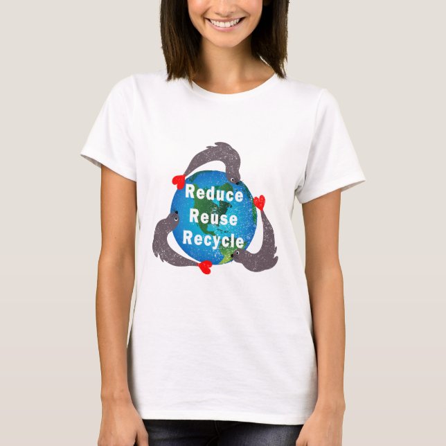 Camiseta Reduza o Reciclar de reutilização (Frente)