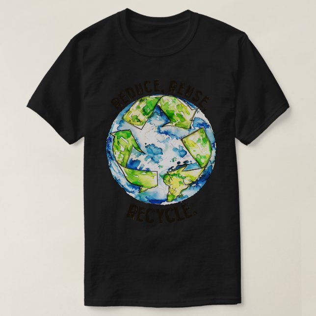 Camiseta Reduza o Reciclar de reutilização (Frente do Design)