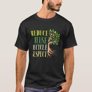 Camiseta Reduzir a reutilização da crise climática dos Reci