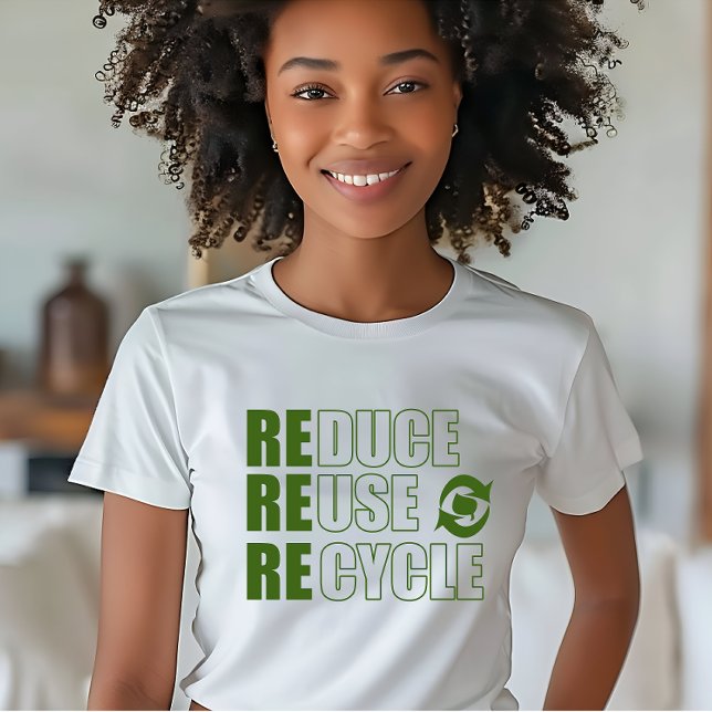 Camiseta Reduzir a reutilização do reciclar (Criador carregado)