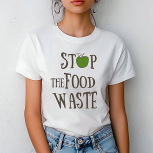 Camiseta reduzir os desperdícios de comidas