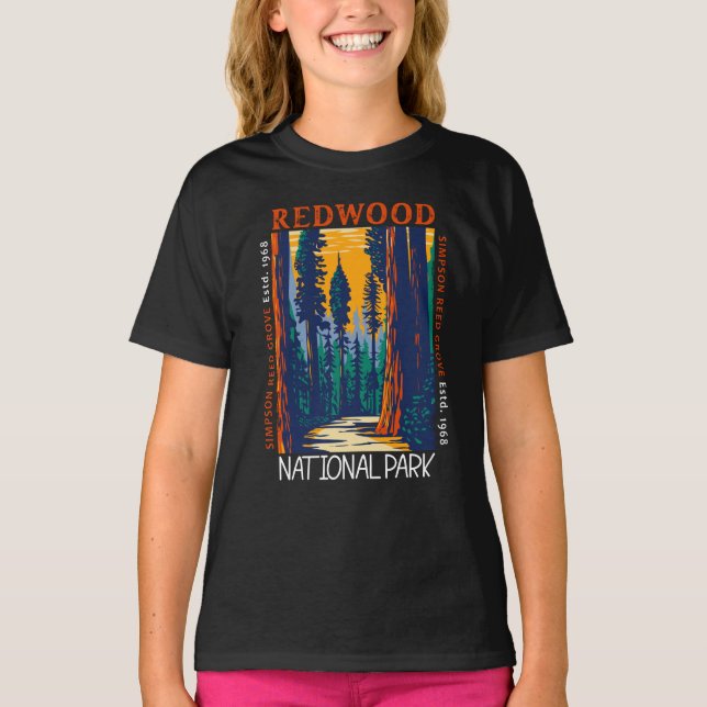 Camiseta Redwood National Park California Retro Distorcido (Frente)