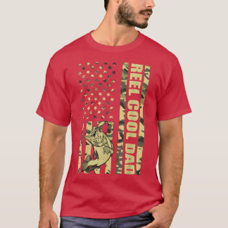 Camiseta Reel Cool Dad Camo Usa Flag Bass Fishing Us Fish E