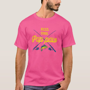 Camiseta Reel Cool Pap Paw Pescaria Humor de Pescador Vovô