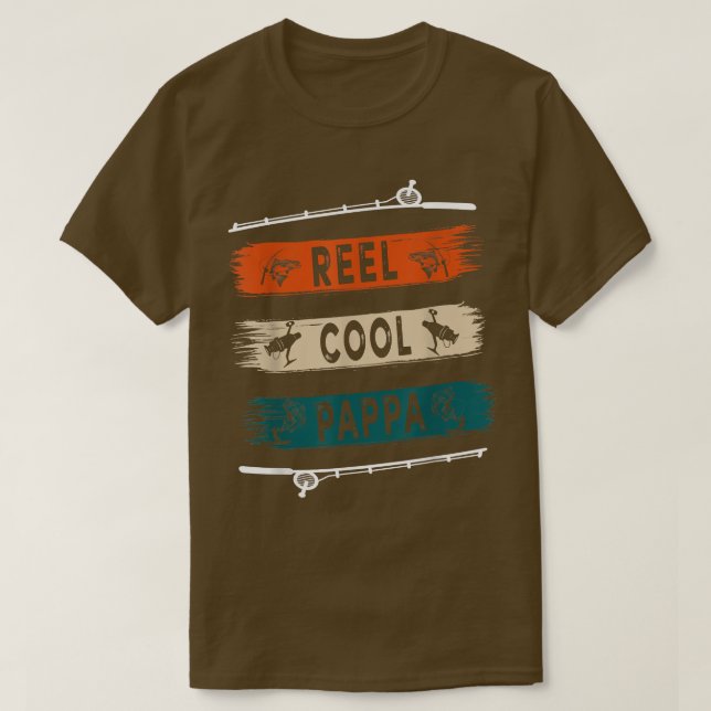 Camiseta Reel Cool Pappa Fisherman Funny Fishing Tee  (Frente do Design)