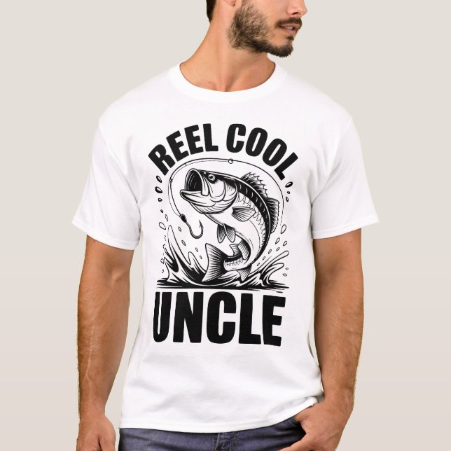 Camiseta Reel Cool Uncle Fishing Funny Fisherman Gift (Frente)