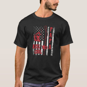 Camiseta Reel Legal Papa Flag América Engraçado Pesca Fa