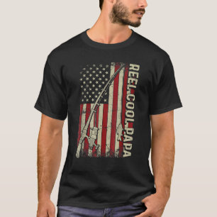 Camiseta Reel Legal Papa Pesca Bandeira Americana Gordura
