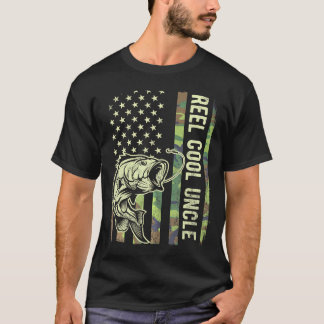 Camiseta Reel Legal Tio Camouflage American Flag Engraçado 