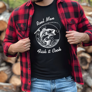 Camiseta Reel Men Fish & Cook Funny Cozinhar Kitchen