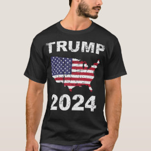 Camiseta Reeleger O Presidente Donald Trump 45 47 45º 47º E