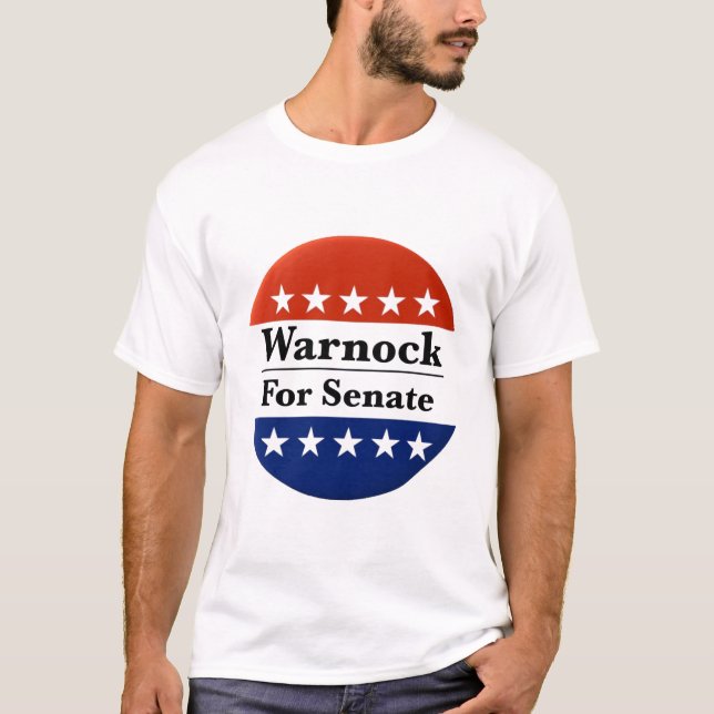 Camiseta Reeleger Raphael Warnock para o Senado dos EUA 202 (Frente)