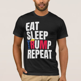 Camiseta Reeleição do Presidente Trump Repeticionário