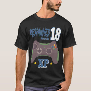 Camiseta Reencarnado Com 18 Xp Video Gamer Aniversário De 1