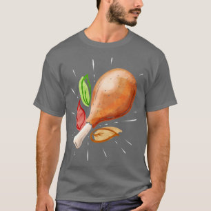 Camiseta Refeição Da Família De Tambor De Perna Perna Torra