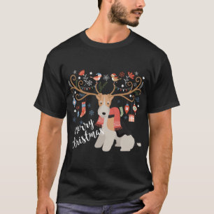 Camiseta Refeição de Natal do Cachorro de Fox Terrier Haire