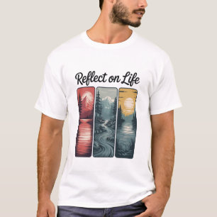 Camiseta Refletir sobre a Vida Lago Natureza Inspiradora e