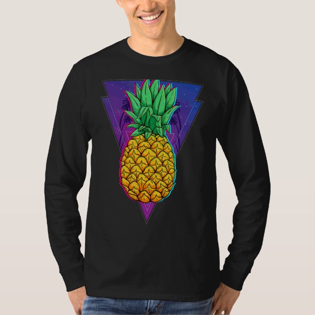 Camiseta Refletor de 80s Pineapple Tropical Summer Vapo (Frente)