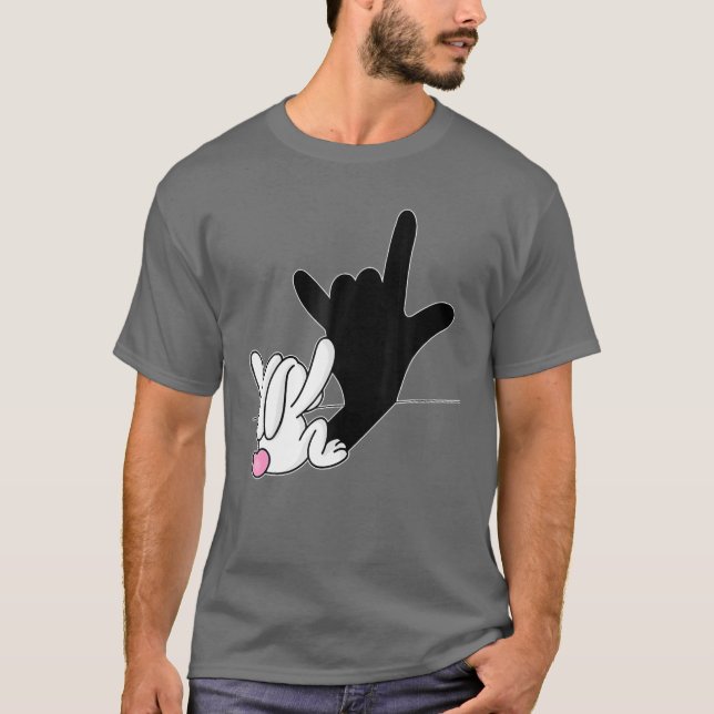 Camiseta Reflexão Bunny Eu Amo Você Linguagem de Sinais de  (Frente)