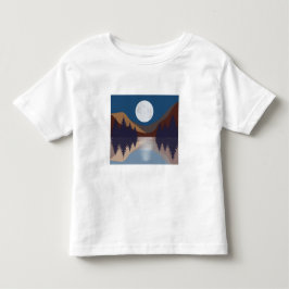 Camiseta Reflexão da Lua na Floresta Abstrato russa