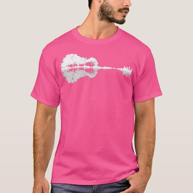 Camiseta Reflexão Da Natureza Da Floresta De Violão Acústic (Frente)