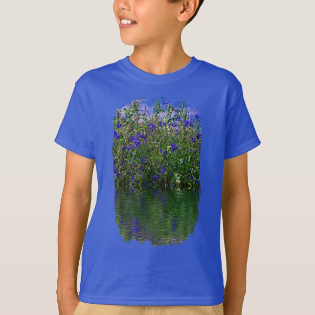 Camiseta Reflexão De Água Azul E Verde (Frente)
