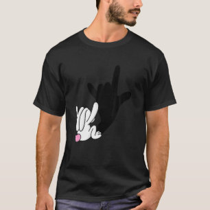 Camiseta Reflexão de coelho da ASL Eu te amo linguagem de s