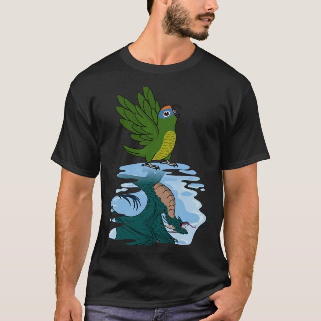 Camiseta Reflexão de Papagaio e Dragão I Peach fronted Conu (Frente)