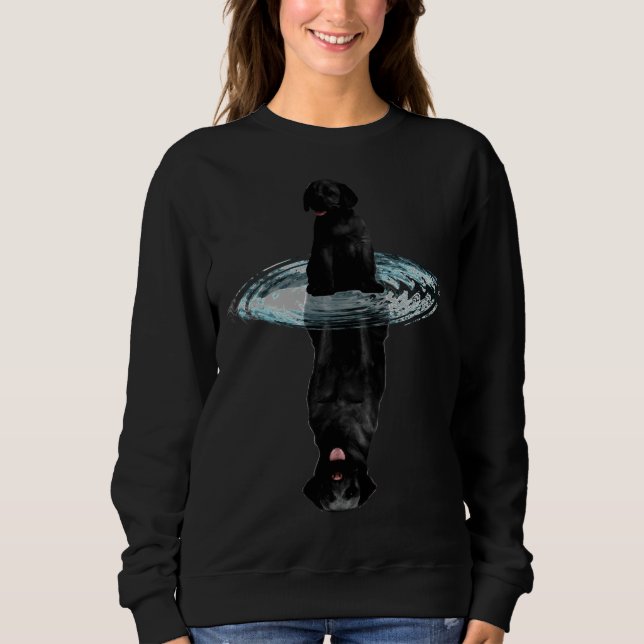 Camiseta Reflexão Do Labrador Negro Para Proprietário De Ca (Frente)