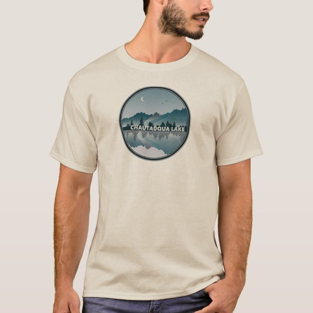 Camiseta Reflexão do Lago Chautauqua em Nova Iorque (Frente)