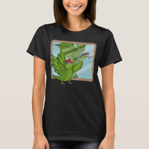 Camiseta Reflexão do Papagaio e Dragão Em Vermelho Mexicano