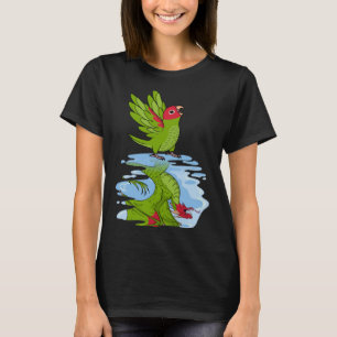 Camiseta Reflexão do Papagaio e Dragão I Cereja encabeçada