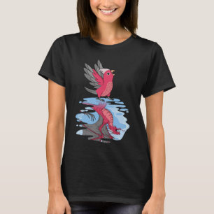 Camiseta Reflexão do Papagaio e Dragão I... Rosa, Galah C.