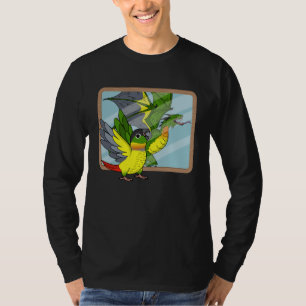 Camiseta Reflexão do Papagaio e Dragão I Verde Amarelo
