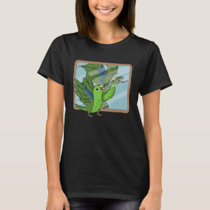 Camiseta Reflexão do Papagaio e Dragão no Parrotlet Verde 1