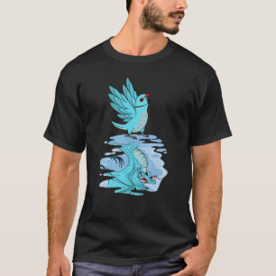 Camiseta Reflexão entre papagaio e dragão I Blue Indian Rin