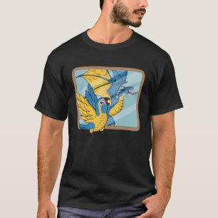 Camiseta Reflexão entre papagaio e dragão I Blue throated M