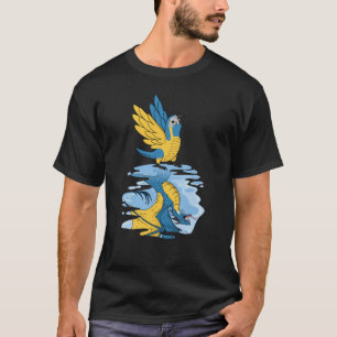 Camiseta Reflexão entre papagaio e dragão I Blue throated M