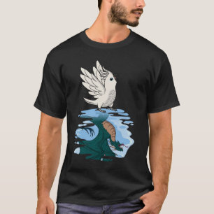 Camiseta Reflexão entre papagaio e dragão I Cockatoo 2 bran