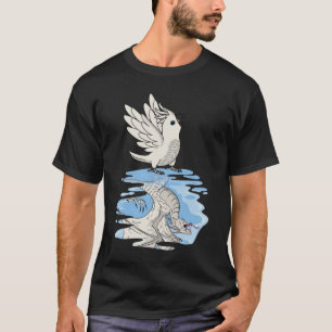 Camiseta Reflexão entre papagaio e dragão I Cockatoo branco