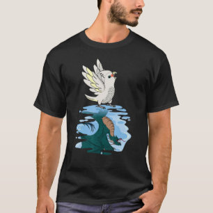 Camiseta Reflexão entre papagaio e dragão I Goffins Cockato