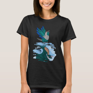 Camiseta Reflexão entre papagaio e dragão I Turquesa Cheek