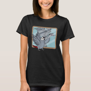 Camiseta Reflexão entre papagaio e dragão na Cinza 1 africa