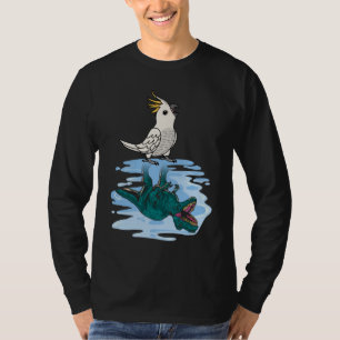 Camiseta Reflexão entre papagaio e rex I Cockatoo com creme