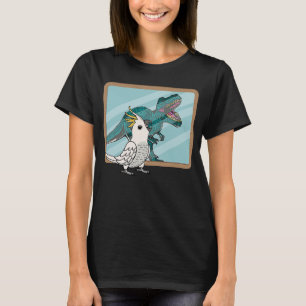 Camiseta Reflexão entre papagaio e rex I Cockatoo com creme