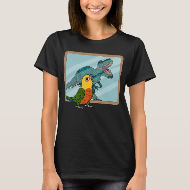 Camiseta Reflexão entre Papagaio e Rex I Jenday Conure (Frente)