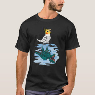 Camiseta Reflexão entre papagaio e rex I Lutino Cockatiel